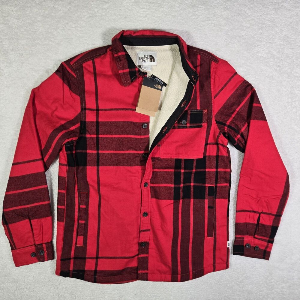 The North Face Campshire Sherpa Lined Flannel Shacket Shirt Jacket Mens Medium